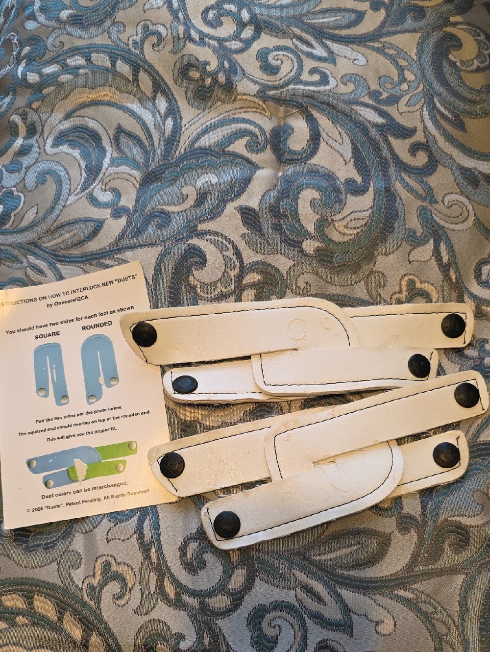 Onesole White Leather Mule/Clog Strap Inserts